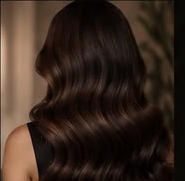 Rich brunette color result, waved and glossy